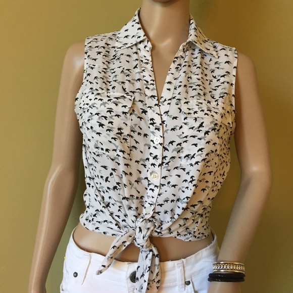 Button Front Sleeveless Blouse - Picture 2 of 4